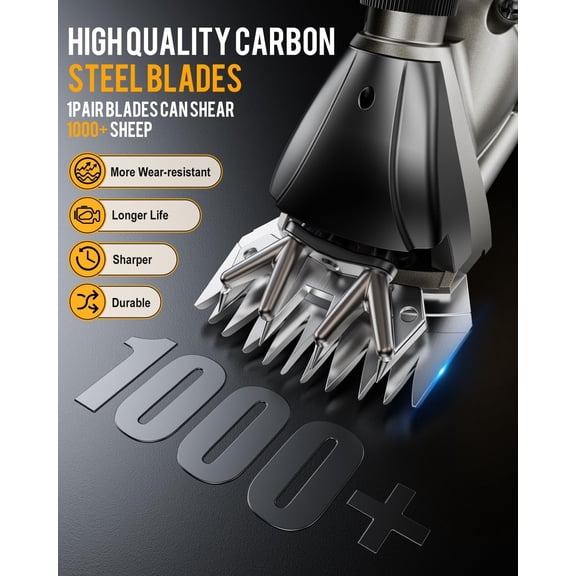 Sheep Shears, 600W Heavy Duty Professional Electric Sheep Clippers, Livestock Haircut for Grooming Sheep Horses Alpacas Goats Thick Animals