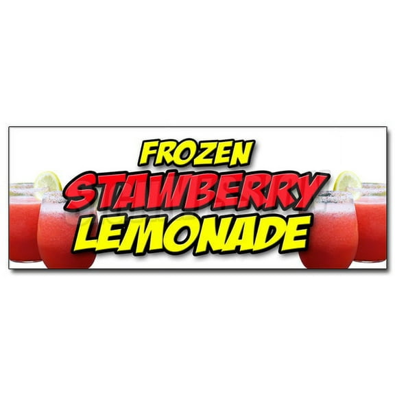24" FROZEN STRAWBERRY LEMONADE DECAL sticker cold refreshing slushie drink
