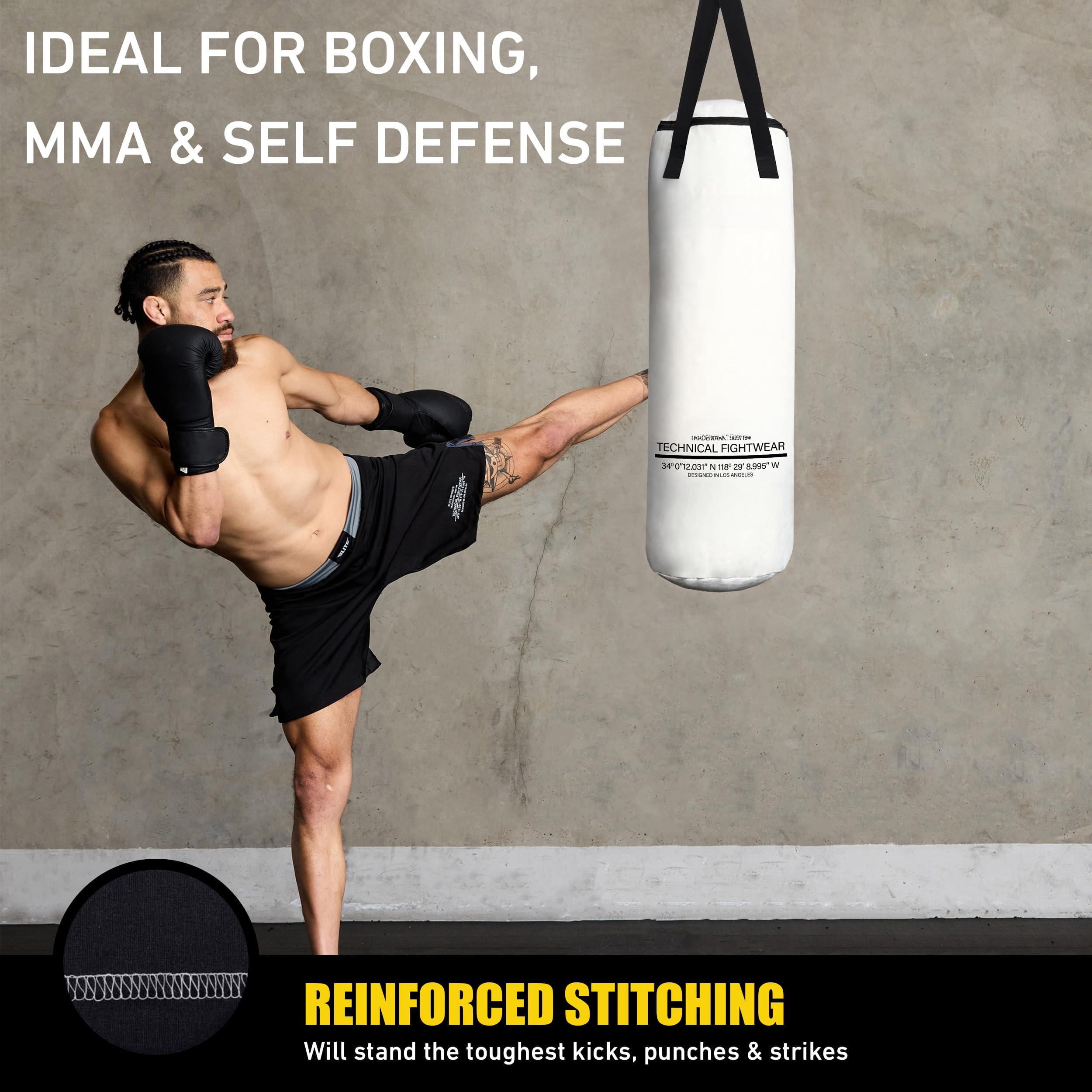 Boxing Bag 4 Ft - Heavy Duty Canvas Punching With Straps For  Mma Muay Thai Kickboxing Martial Arts & Fitness Unfilled