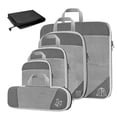 thumbnail image 2 of Compression Packing Cubes, Travel Accessories Extensible Organizers Storage Mesh Bags for Woman & Man Accessing Items Easily Space Saving Grey 6Pcs, 2 of 8