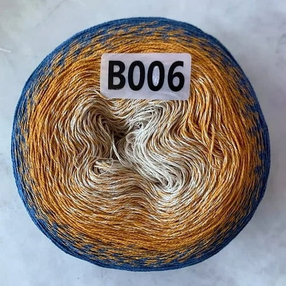 300g Gradient Color Rainbow Cake Yarn Mercerized Cotton Yarn Thread Crochet Shawl Blanket DIY Hand-Woven Yarn for Knitting
