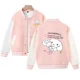 thumbnail image 4 of Abrigo de uniforme de béisbol con estampado de dibujos animados Sanrios, chaqueta Kawaii Kuromi Cinnamoroll, Top de manga larga, ropa para niños, 4 of 5