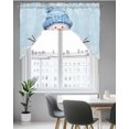 thumbnail image 5 of Blue Snowman Christmas Kitchen Swag Valance for Window, Rod Pocket Short Kitchen Curtains&nbsp;36 Inch Length, Snowflake Xmas Winter Swag Topper Small Window Treatment for Cafe Bathroom Bedroom, 5 of 6