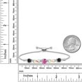 thumbnail image 4 of Gem Stone King 925 Silver and 10K Yellow Gold Pink Moissanite and Black Onyx and White Lab Grown Diamond Bracelet for Women | 2.15 Cttw | Gemstone | Cushion 6MM | Fully Adjustable 9 inch, 4 of 5