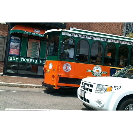 LAMINATED POSTER Car Tourist Attraction Trolley Tram Boston Traffic Poster Print 24 x