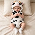 thumbnail image 5 of Bainana Halloween Romper For Infant Girls Boys Animals Print Sleeveless Hooded Jumpsuit Cute Unisex Baby Kids Theme Party Bodysuit 9-12 Months White, 5 of 9