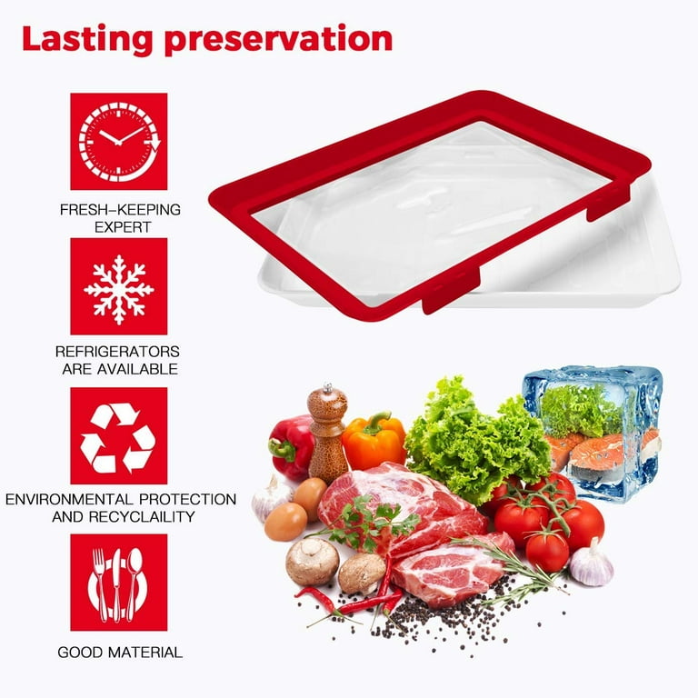Food Preservation Tray - with Stretch Cover, Food Plastic Preservation  Tray, Stacking Food Storage Trays, Stackable Food Tray Reusable Creative  Fresh