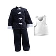 thumbnail image 3 of 3 piezas 1/12 abrigo y pantalones chaleco, ropa de muñeca hecha a mano, disfraz de ropa en miniatura para figuras masculinas de 6 pulgadas vistes Establecimiento de pantalones de piernas anchas, 3 of 8