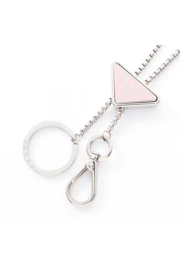 Pre-Owned Prada Keychain Necklace Jewelry, Stainless Steel, Women's, Silver Tone