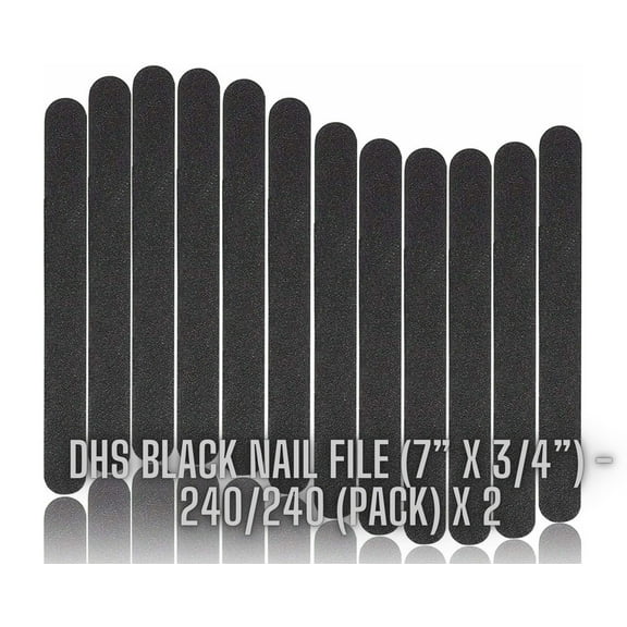DHS Black Nail File (7” x 3/4”) - 240/240 (pack) x 2