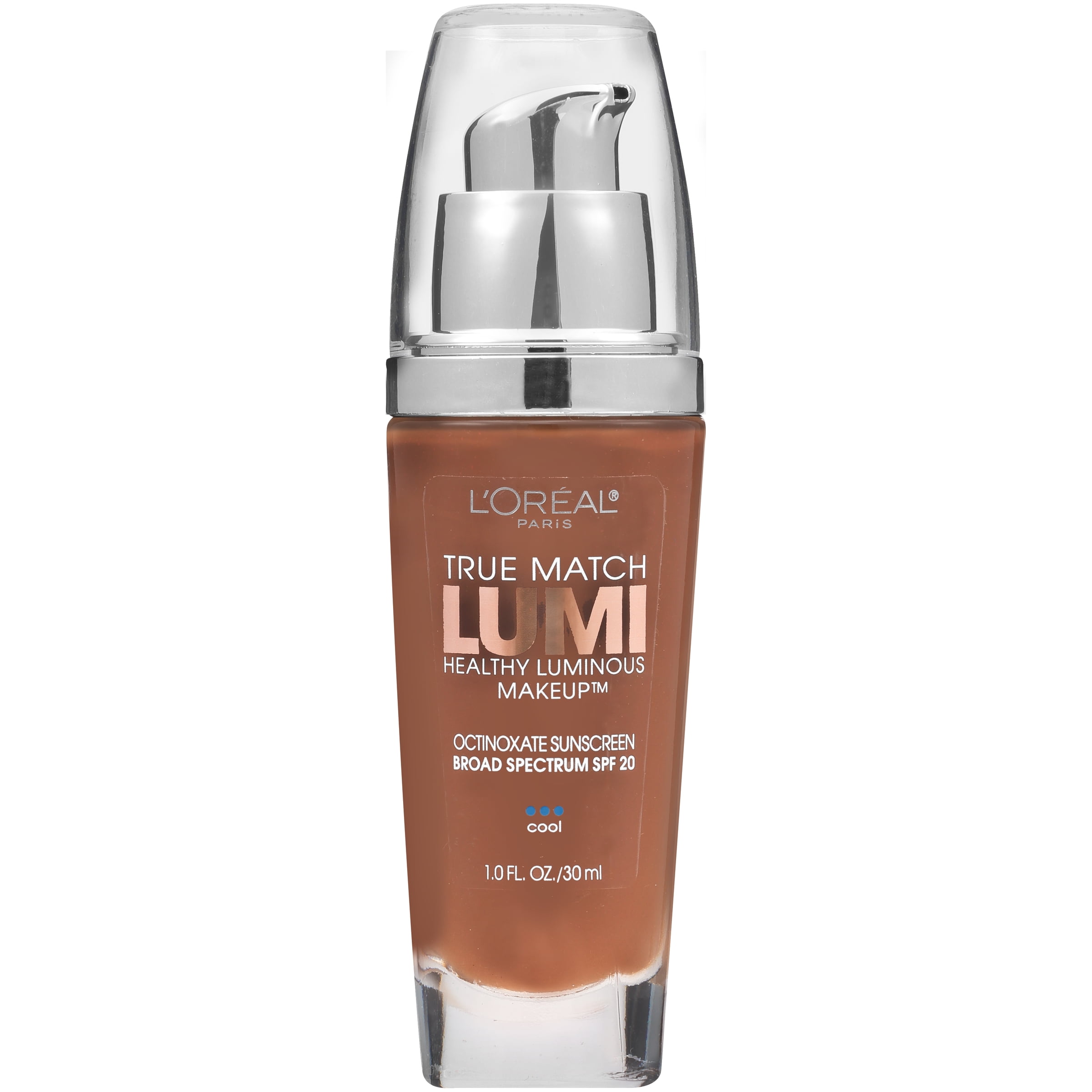 L'Oreal Paris True Match Lumi Liquid Foundation Makeup, C7-8 Nut Brown and Cocoa, 1 fl oz