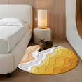 thumbnail image 2 of Round Rugs 3Ft, Yellow Coastal Beach Round Area Rug Washable Indoor Throw Carpet, Farmhouse Simple Sea Waves Lines Small Non Slip Circle Rug for Bedroom Living Room Home Decor Aesthetic, 2 of 8
