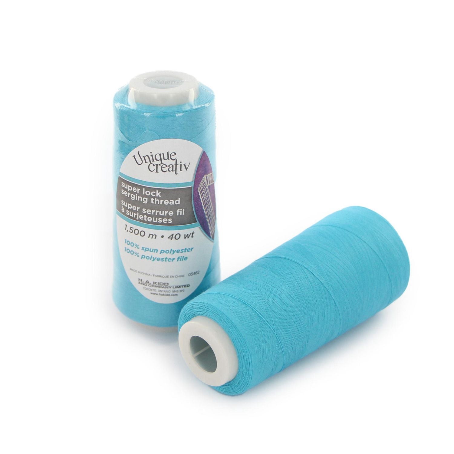 UNIQUE CREATIV TRULOCK Serging Thread — 100% Polyester, 40 wt, 1500 m Cone for Overlock Machines