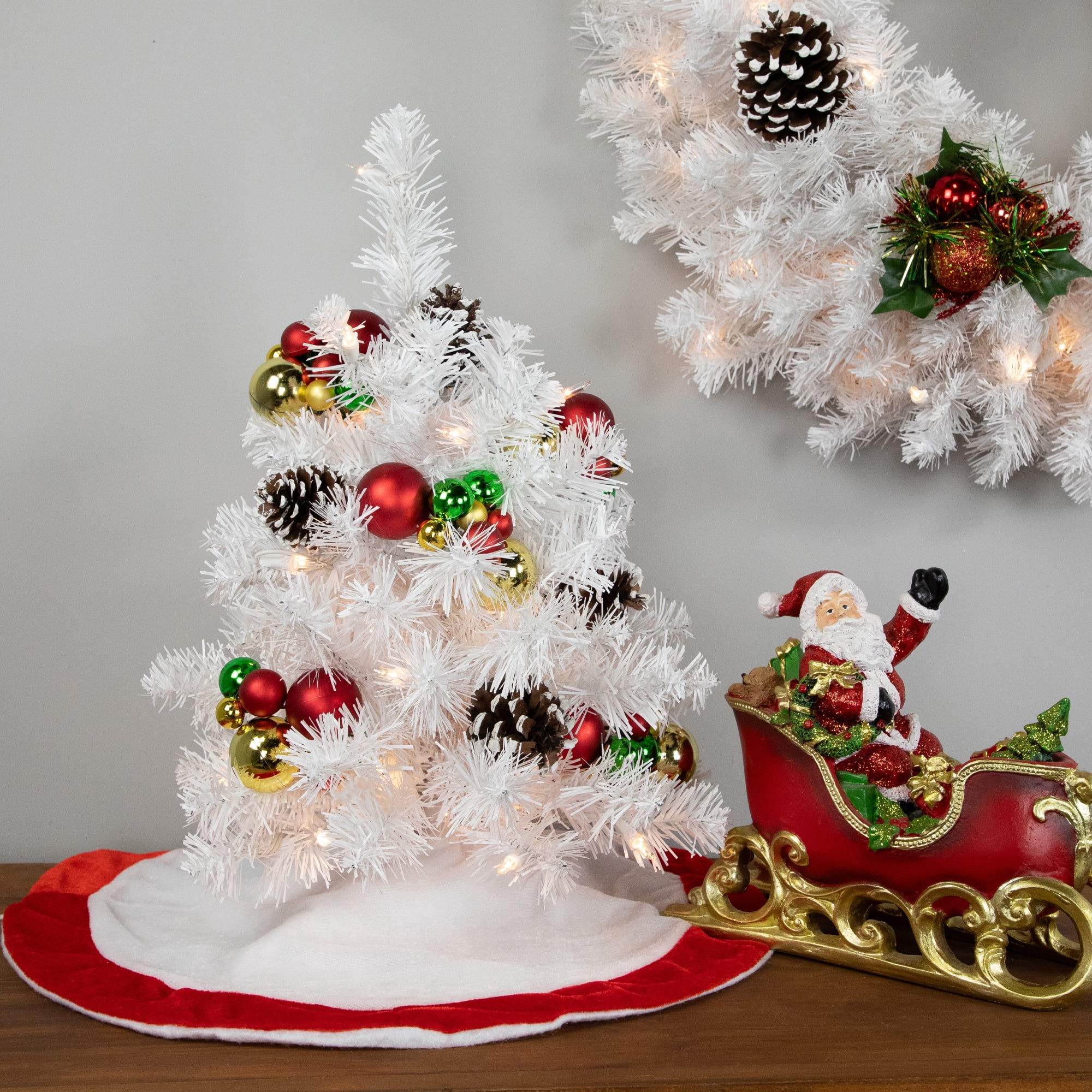 18" Pre-Lit Medium Frosted Artificial Christmas Tree - Clear Lights