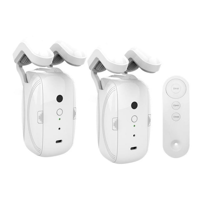 Ouvre-rideau Automatique Intelligent, Ouvre-Rideaux Électrique Télécommandé avec Application/minuterie/voix, Moteur Haute Performance Amélioré, Facile à Installer, pour Tringle Romaine/i/u Rail