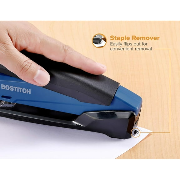 Office Executive 3 in 1 Stapler, Navy Blue, 20 Sheet Capacity, One Finger Stapling, No Effort