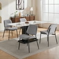thumbnail image 3 of Mid Century Modern Dining Chairs Set of 4, Grey Kitchen & Dining Room Chairs Set of 4, Upholstered Linen Fabric Kitchen Chairs for Dining Table, Sillas de Comedor, Metal Legs (Grey, 4 Pcs), 3 of 12