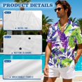 thumbnail image 6 of KUIFORTI Hawaii Matching Couple Outfits Tropical Leaf Breathable Couple Matching Outfits Men’s Hawaiian Shirt Soft and Comfortable Quick-dry for Summer Vacation Trip, 6 of 7