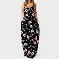 thumbnail image 1 of Lenago Robes Maxi Grande Taille pour Femmes 2023 Mode pour Femmes à Bretelles Taille Mi-Haute Col en V Sans Manches à Rayures Imprimé Floral Ajusté Robe Longue de Plage Été Robes de Plage en Liquidation, 1 of 5