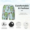 thumbnail image 3 of Gaeub Cute Floral Frog Print Mens Swim Trunks with Compression Liner,Board Shorts Quick Dry,Beach Swimwear with Pockets-3X-Large, 3 of 6