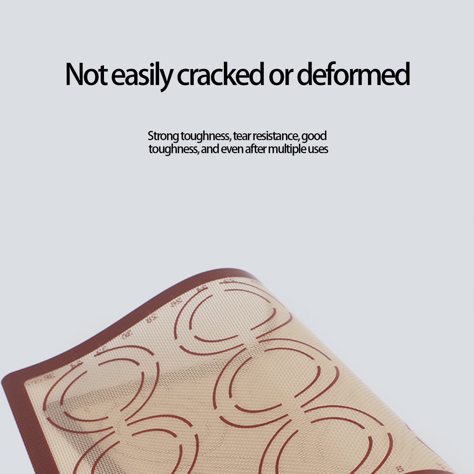 RuiJiao Food-Grade Fiberglass Baking Mat with Non-Slip Backing, Beige, Oven-Safe Dough Rolling Mat for Kitchen Baking, Reusable and Easy Clean, High-Temperature Resistant (40x4cm)