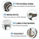 thumbnail image 4 of Juego de 4 ruedas giratorias de 50 mm, ruedas para muebles de 100 kg, rueda para muebles tipo L con freno de rotación 360, para interiores y exteriores (2 ruedas con freno, 2, 4 of 5