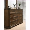 thumbnail image 4 of 6-Piece King Traditional Bedroom Set with Dresser, Mirror, 2 Nightstands, Chest | Solid Wood | Walnut Brown, 4 of 12