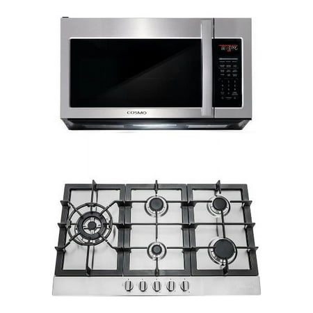 Cosmo 30 in. Drop-In Cooktop & Over-the-Range Microwave Oven with Vent Fan Set
