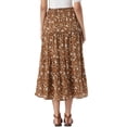 thumbnail image 3 of INSPIRE CHIC Flowy Maxi Skirt for Women Summer Elastic High Waisted Casual A-Line Long Skirts M Brown, 3 of 6
