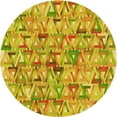thumbnail image 1 of Ahgly Company Machine Washable Indoor Round Transitional Golden Brown Yellow Area Rugs, 6' Round, 1 of 7