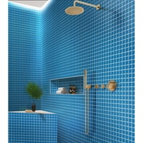 Apollo Tile 10 Pack 11.8-in x 11.8-in Blue Bevelled Glossy Finish Glass Mosaic Wall and Floor Tile (9.67 Sq ft/case)