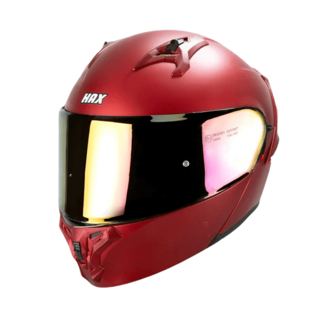 Casco Abatible Obsidian Rojo Cherry Solido Acabado Matte l