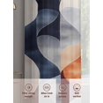 thumbnail image 3 of Navy Blue Burnt Orange Sheer Curtains for Living Room Bedroom Geometric Retro Abstract Sheer Curtains 54 Inch Long 2 Panels Set Light Filtering Curtain Window Treatments Drapes for Dining Room, 3 of 6