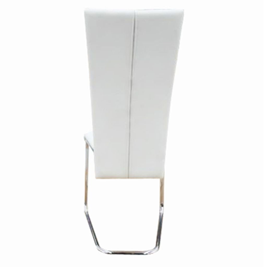 Kepooman Modern Faux Leather Kitchen Chair with Cutout Back, Set of 4, White Kepooman Modern Faux Leather Kitchen Chair with Cutout Back, Set of 4, White