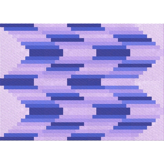 Ahgly Company Indoor Rectangle Patterned Mauve Purple Area Rugs, 7' x 9'
