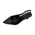 thumbnail image 6 of Xucatan Women's Slingback Kitten Heels, Pointed Toe Low Heel Pumps with Open Back Strap, Matte Leather Dressy Office Shoes, Versatile Solid Color Design for Spring Summer Daily Gift, 6 of 7