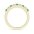 thumbnail image 2 of ANGARA Natural Square Emerald and Princess Diamond Semi Eternity Wedding Ring in 14K Yellow Gold for Women (Size-2.6mm) | May Birthstone, Anniversary, Jewelry Gift for Women | Natural Emerald Ring, 2 of 10