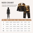 thumbnail image 4 of Fotbe Luxurious Gold Flow Pattern Long Sleeve Pajama Set for Women,Sleepwear Set,2-piece Loungewear Set,Soft PJs Comfy Nightwear with Pockets -Large, 4 of 7