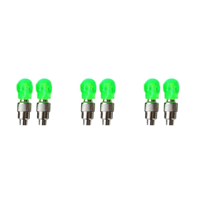 Greeniant 2 piezas Auto Bicicletas Válvula Luz Carretera Bicicleta Neumático Tapa Coche Ciclismo Iluminación Noche Montar Seguridad Jinete Type2 NO2