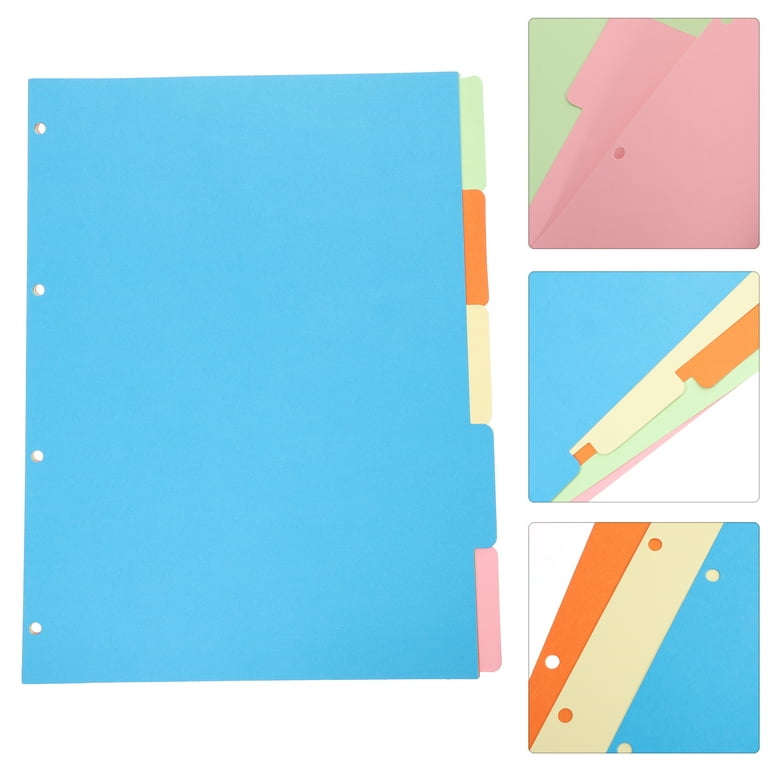 Hongchegh 10pcs 4-ring Binder Dividers with Tabs A4 Assorted
