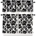 thumbnail image 1 of Western Black Cowhide Print Window Valance,Retro Home Bedroom Living Room Animal Cowhide Pattern Valance 3 Sets, 1 of 5