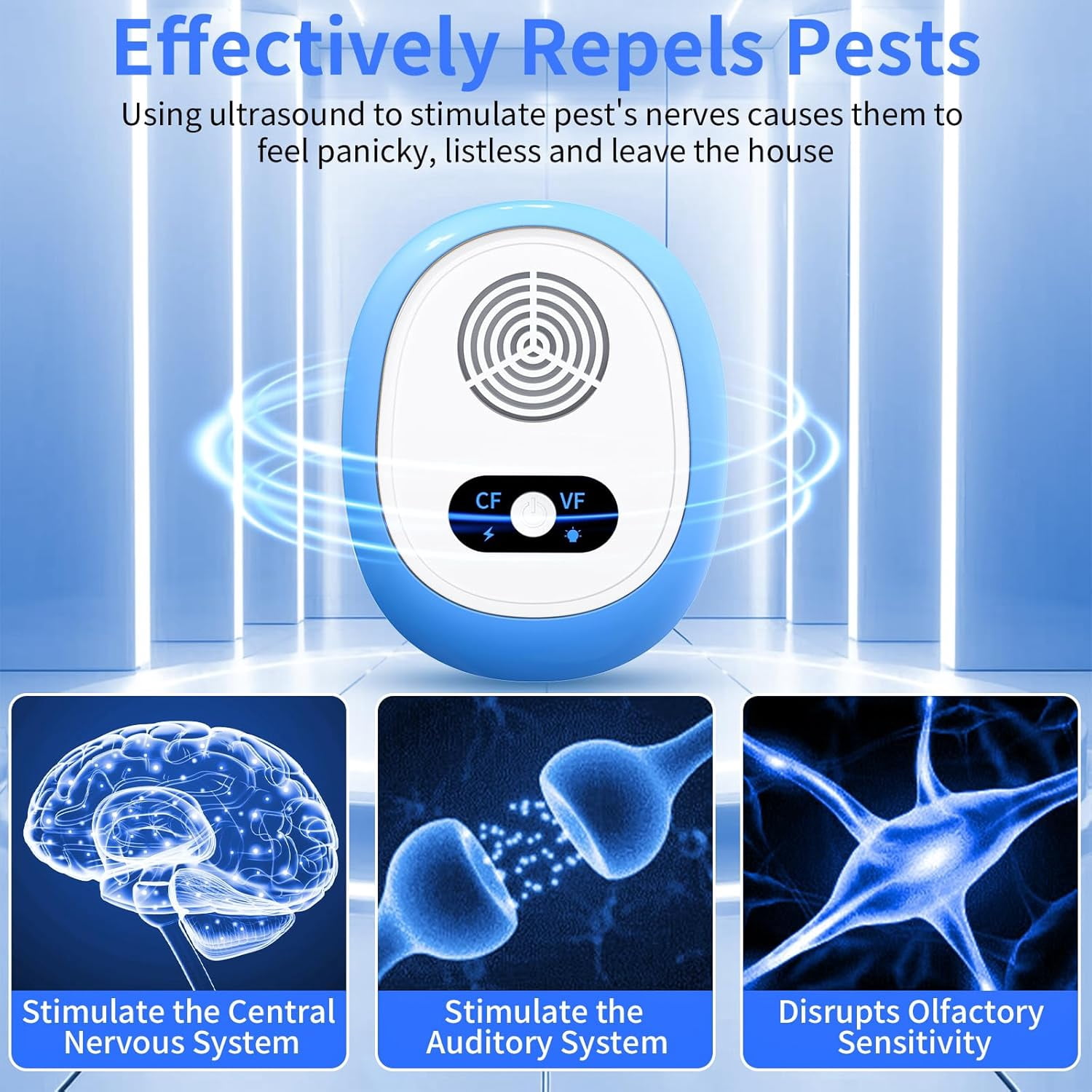 Ultrasonic Pest Control Repeler for Rodents and Insects Indoor, Powerful for Roaches, Mice, Bugs, Mosquitoes, Spiders, Ants