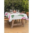 thumbnail image 2 of Outdoor Tablecloth with Umbrella Hole and Zipper, Pink Flamingos Rectangle Table Cloth 60x84 Inch Waterproof Tablecloth, Summer Green Tropical Palm Leaves Picnic Table Cover for Patio Camping, 2 of 7