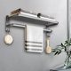 thumbnail image 4 of Tendedero de baño Soporte de pared para , toallero, toallero, a prueba de herrumbre, ahorro de espacio, toallero, estante de , albornoz con ganchos, colgador , 23.62x8.27x7.36 pul Fanmusic Tendedero de baño, 4 of 7