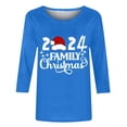 thumbnail image 4 of Aqestyerly Hauts de Noël pour Femmes T-Shirt Imprimé de Noël Manches 3/4 Blouse Col Rond Hauts Décontractés, 4 of 5
