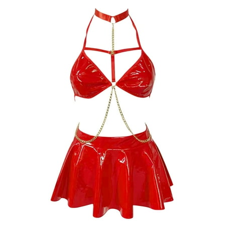 

Cathalem Cutout Lingerie Bra And Panty Set Two Piece Lingerie Underwear Women Valentines Day Night Bra Bust up Underwear Red Large