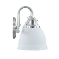 thumbnail image 5 of Aspen Creative 62331, Bathroom Vanity 3 Lights Fixture 25"W x 8-1/2"H x 7-3/4"E. Satin Nickel + White Finish, Bulb Not Included, 5 of 7