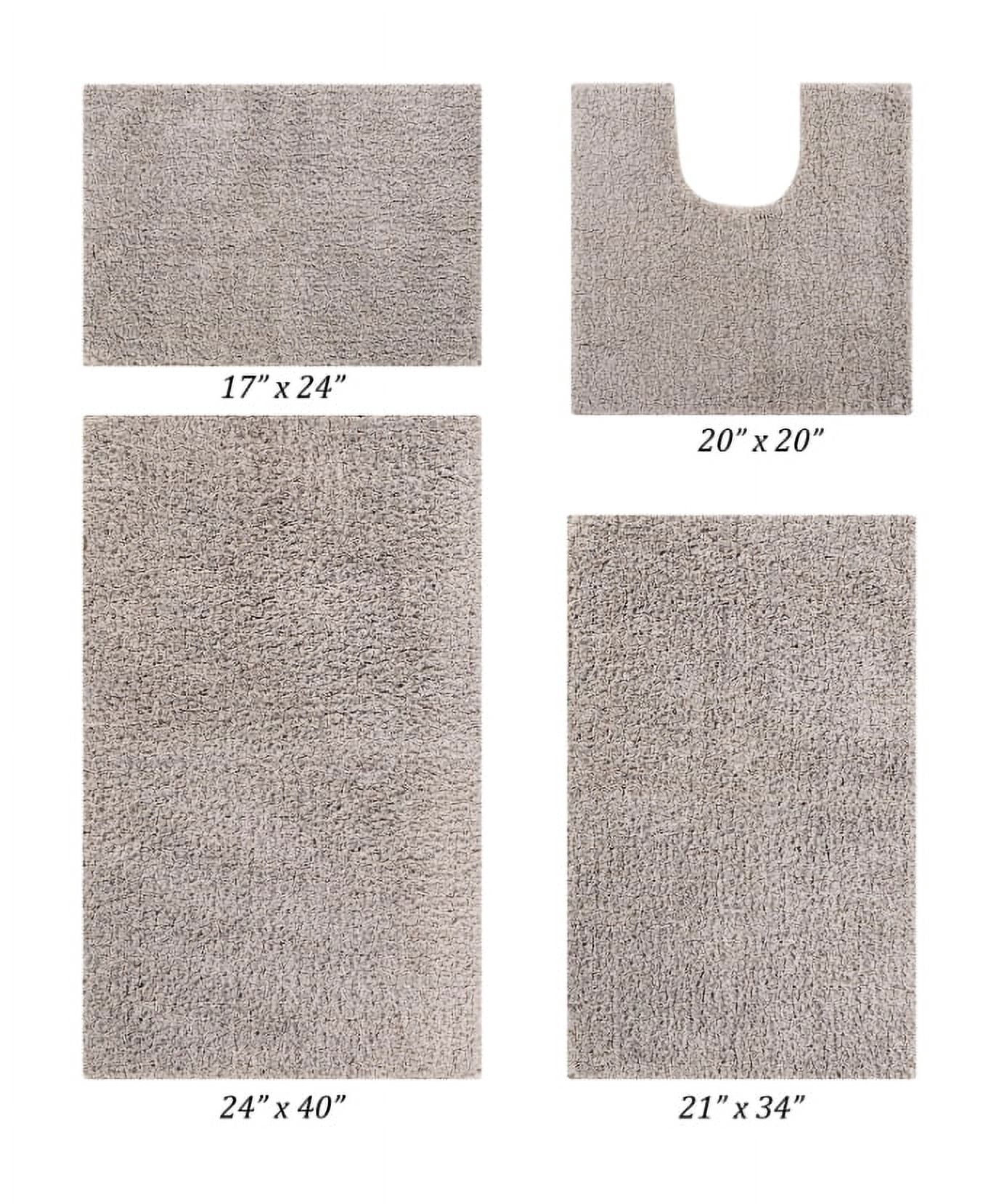 Better Trends 4 Piece Bathroom Rug Set 100% Polyester Bath Rug, Water Absorbent Non-Slip Bath Mat Machine Washable Micro Plush Collection - Beige