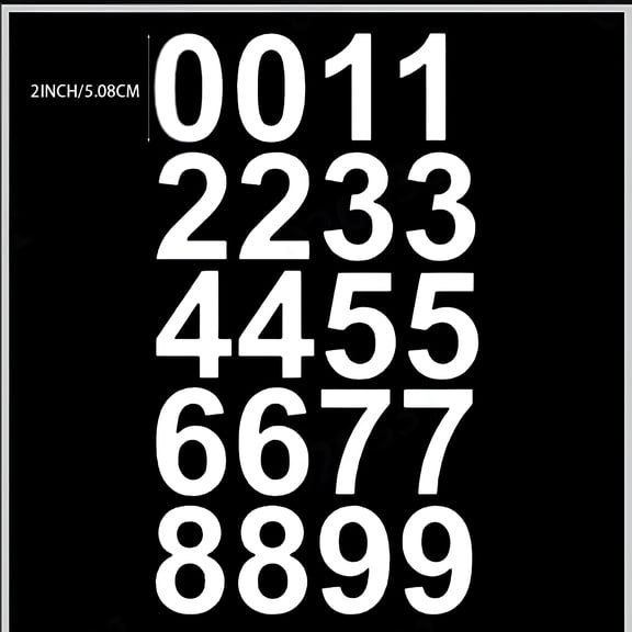 CCOCC Stickers Sheet of 2 inch (White) Numbers Custom Street Address Mailbox Decal Stickers
