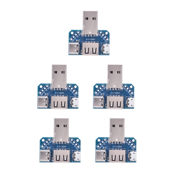 USB, adaptador USB de 5 piezas Placa USB Módulo adaptador USB Rendimiento de alta gama